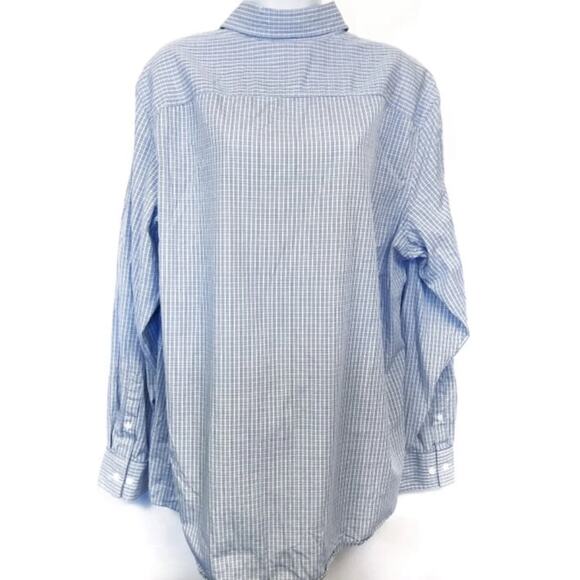 Calvin Klein Blue and White Checkered Dress Shirt Men's Size Large - Picture 8 of 8